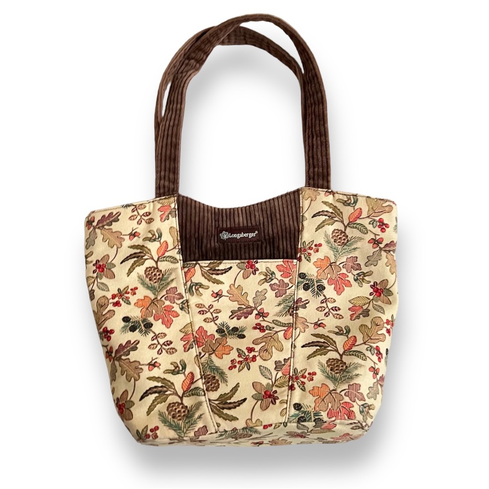 Vintage 90s tapestry bag with corduroy details